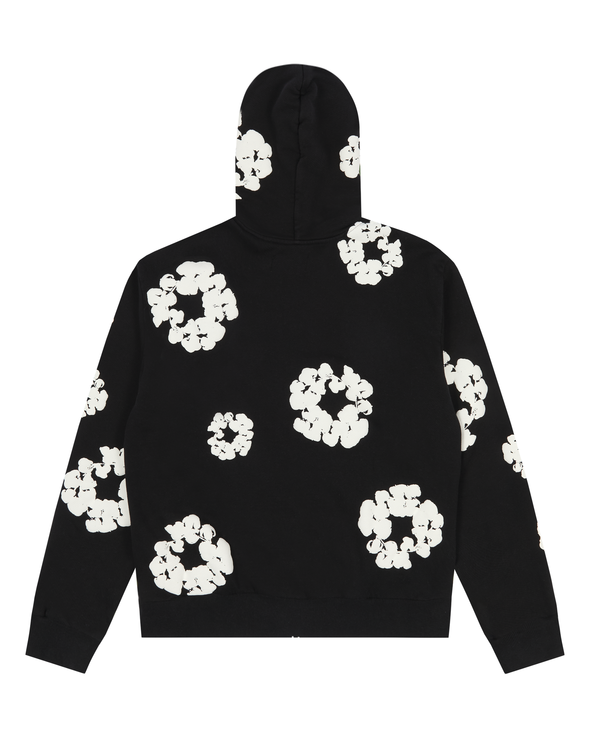 Cotton Wreath Zip Hoodie Black – view 2