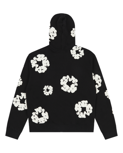 Cotton Wreath Zip Hoodie Black – view 2