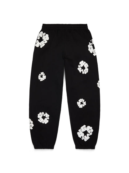 Cotton Wreath Sweatpants Black