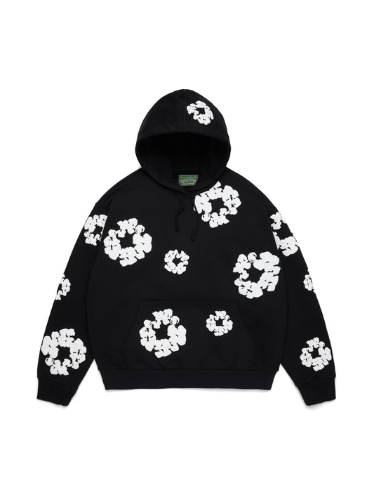 Cotton Wreath Hoodie Black