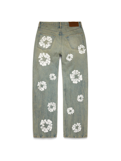 Baggy Cotton Wreath Denim Pant Dirty Wash – view 2