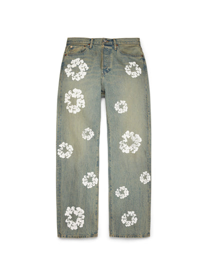 Baggy Cotton Wreath Denim Pant Dirty Wash