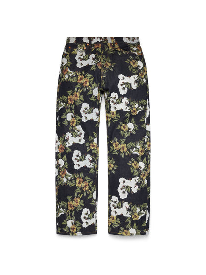 Baggy Floral Denim Pant Selvedge