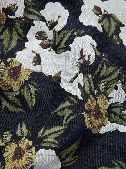 Baggy Floral Denim Pant Selvedge – view 4