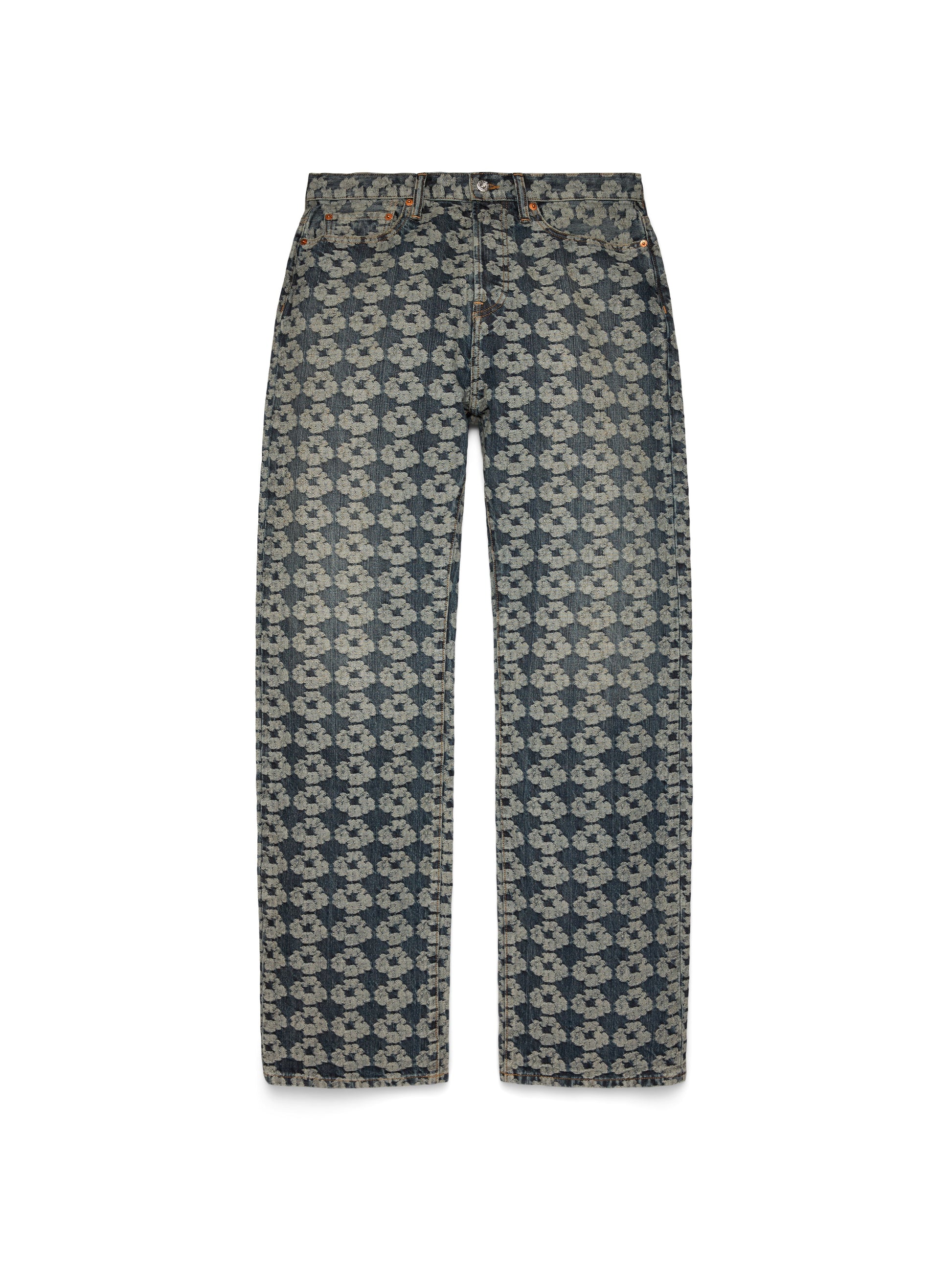Baggy Jacquard Wreath Denim Pant
