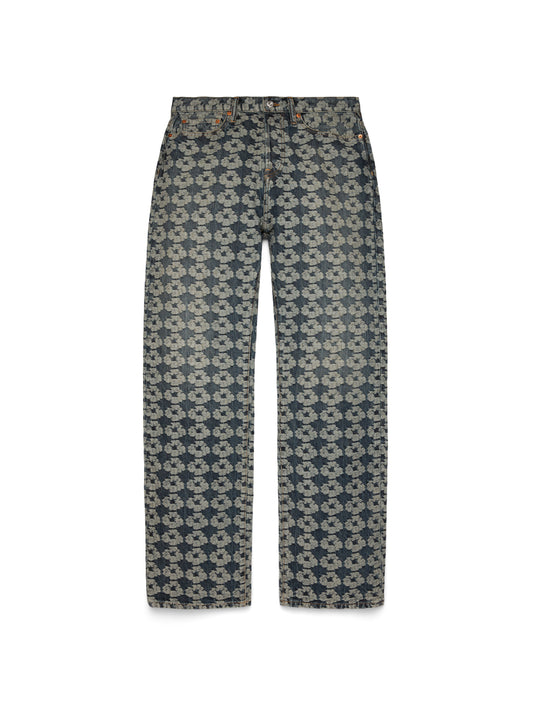 Baggy Jacquard Wreath Denim Pant
