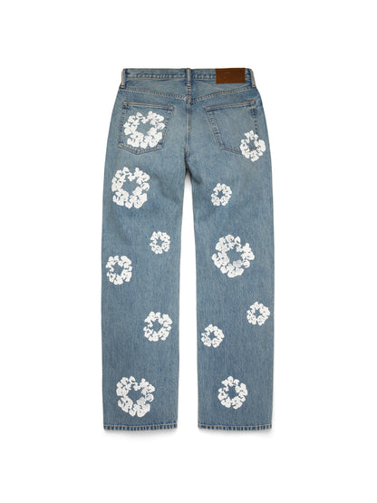 Baggy Cotton Wreath Denim Pant Light Wash – view 2
