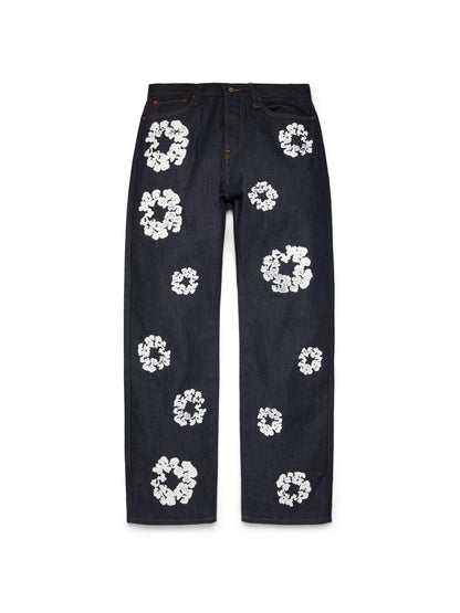 Baggy Cotton Wreath Denim Pant Selvedge
