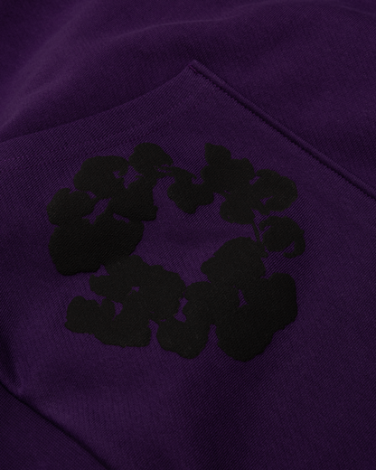 Black Cotton Wreath Hoodie Purple – view 3