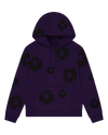 Black Cotton Wreath Hoodie Purple
