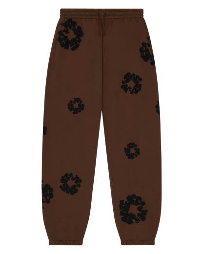 Black Cotton Wreath Sweatpants Brown