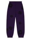 Black Cotton Wreath Sweatpants Purple