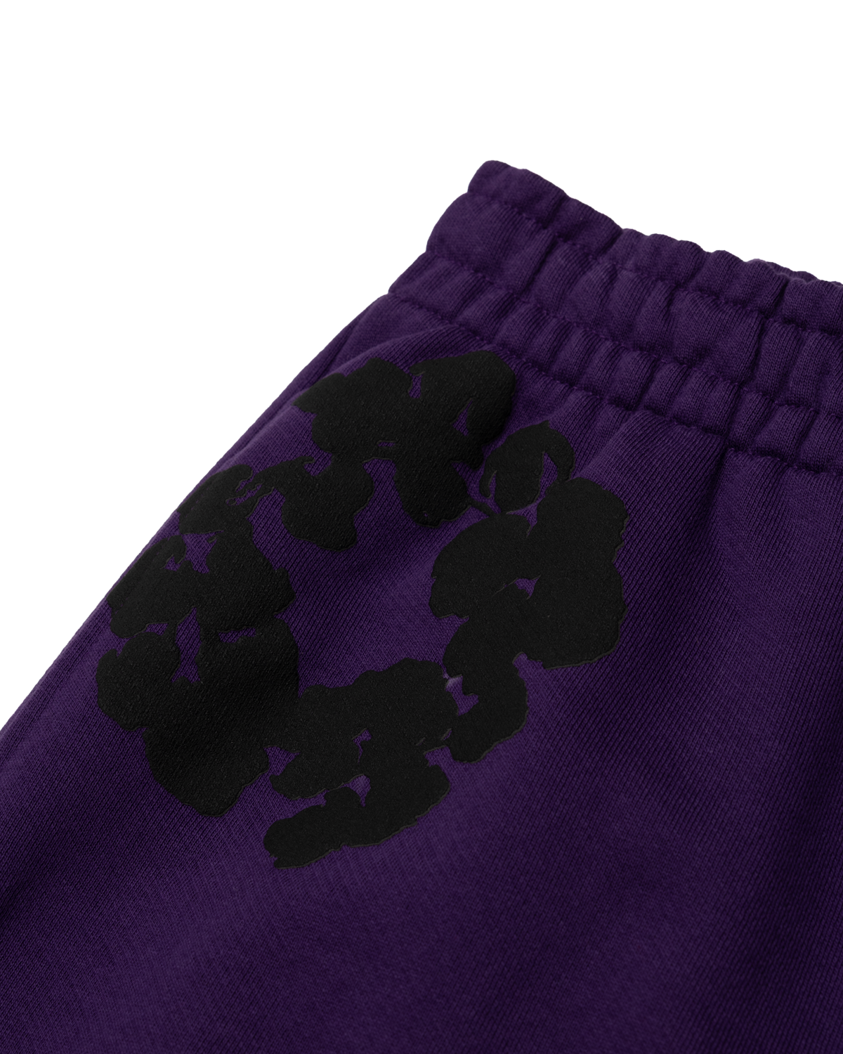 Black Cotton Wreath Sweatpants Purple – view 3