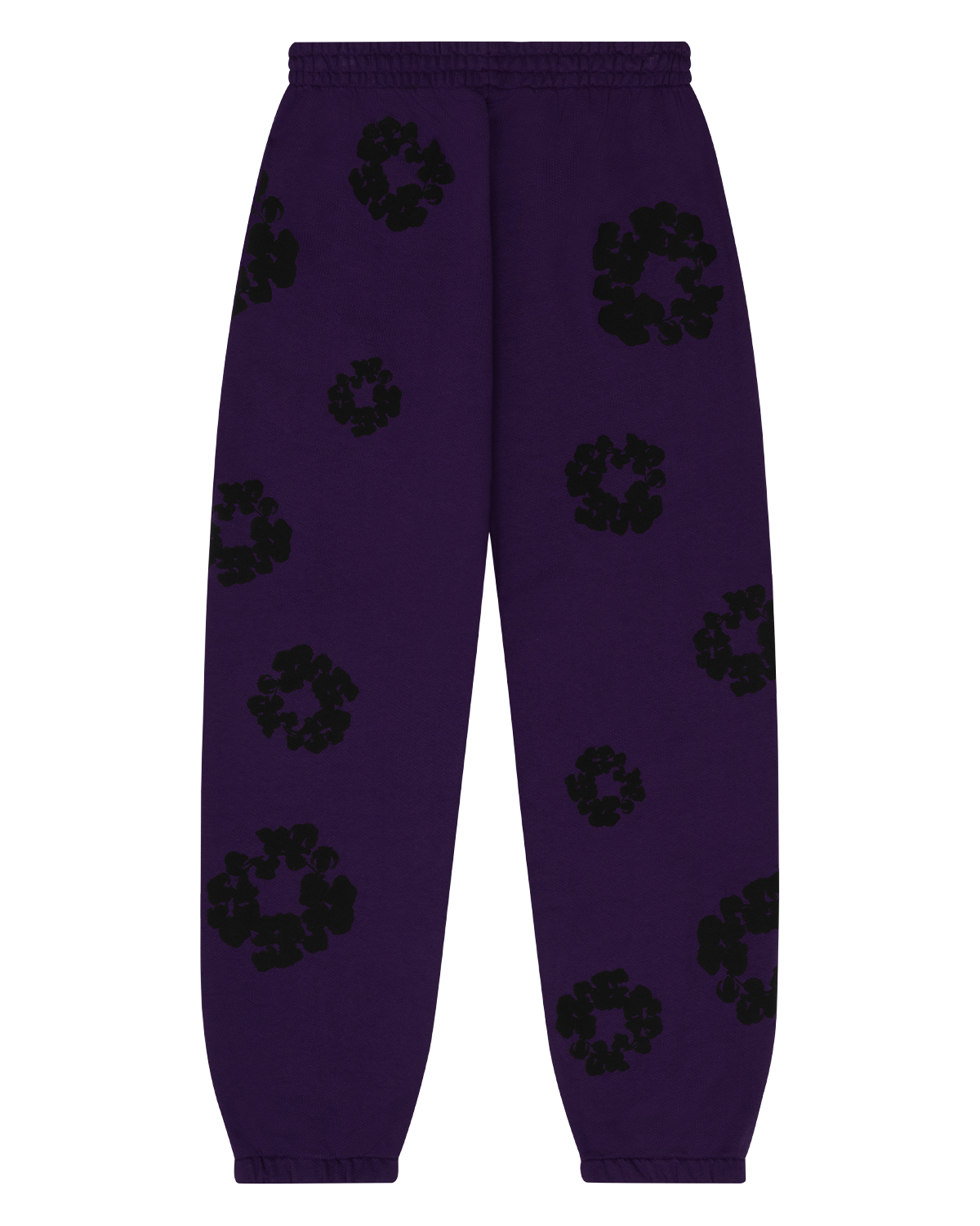 Black Cotton Wreath Sweatpants Purple – view 2
