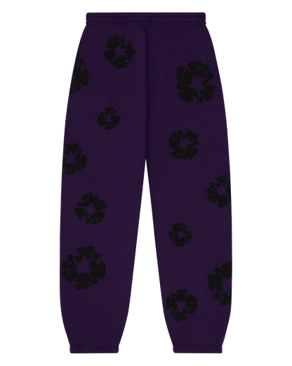 Black Cotton Wreath Sweatpants Purple – view 2
