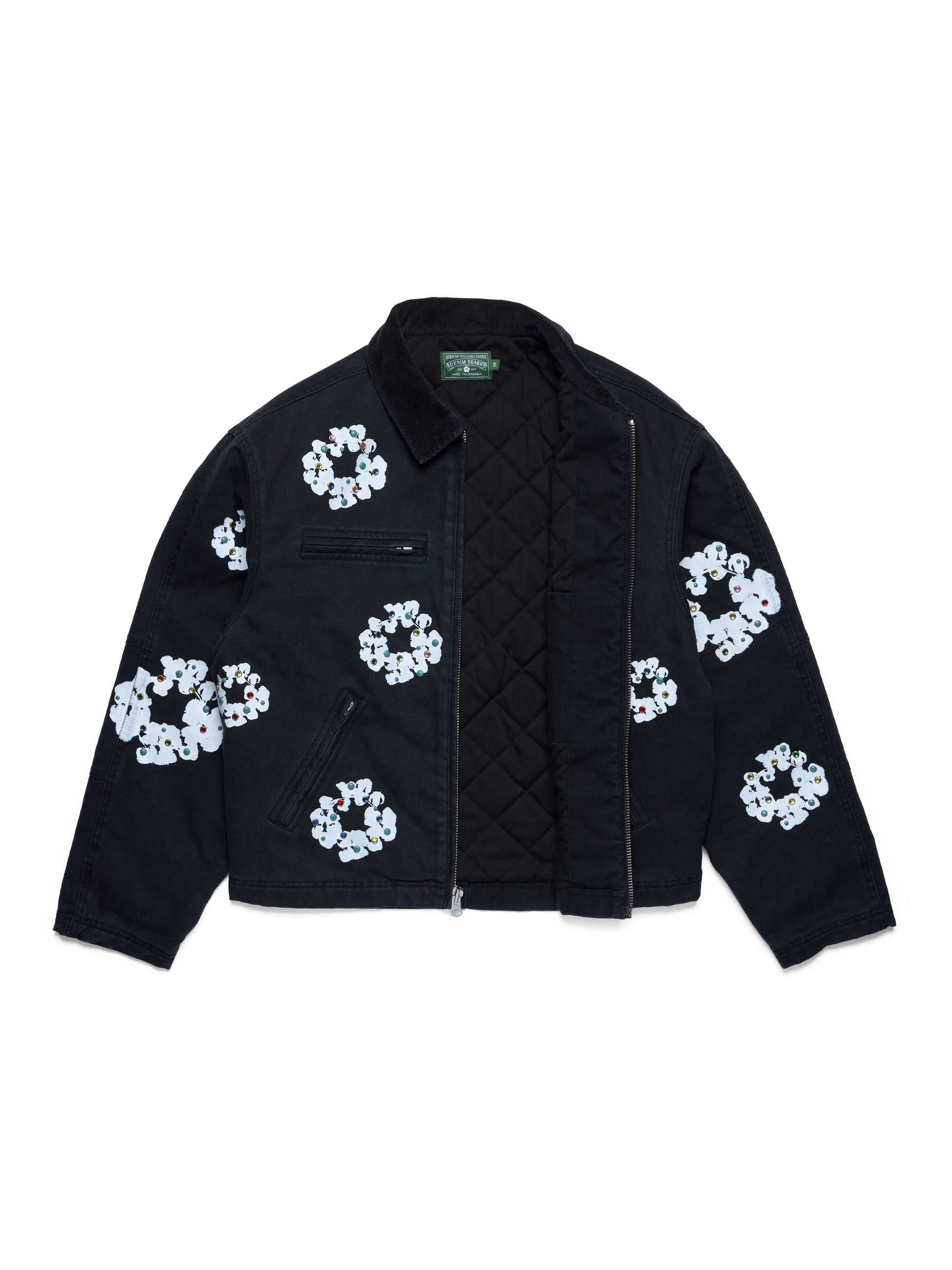 Cotton Wreath Canvas Work Jacket Black – view 3