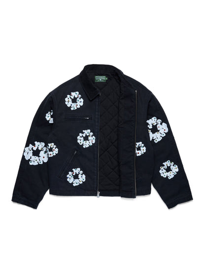 Cotton Wreath Canvas Work Jacket Black – view 3