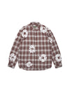 Cotton Wreath Flannel Shirt Brown Plaid