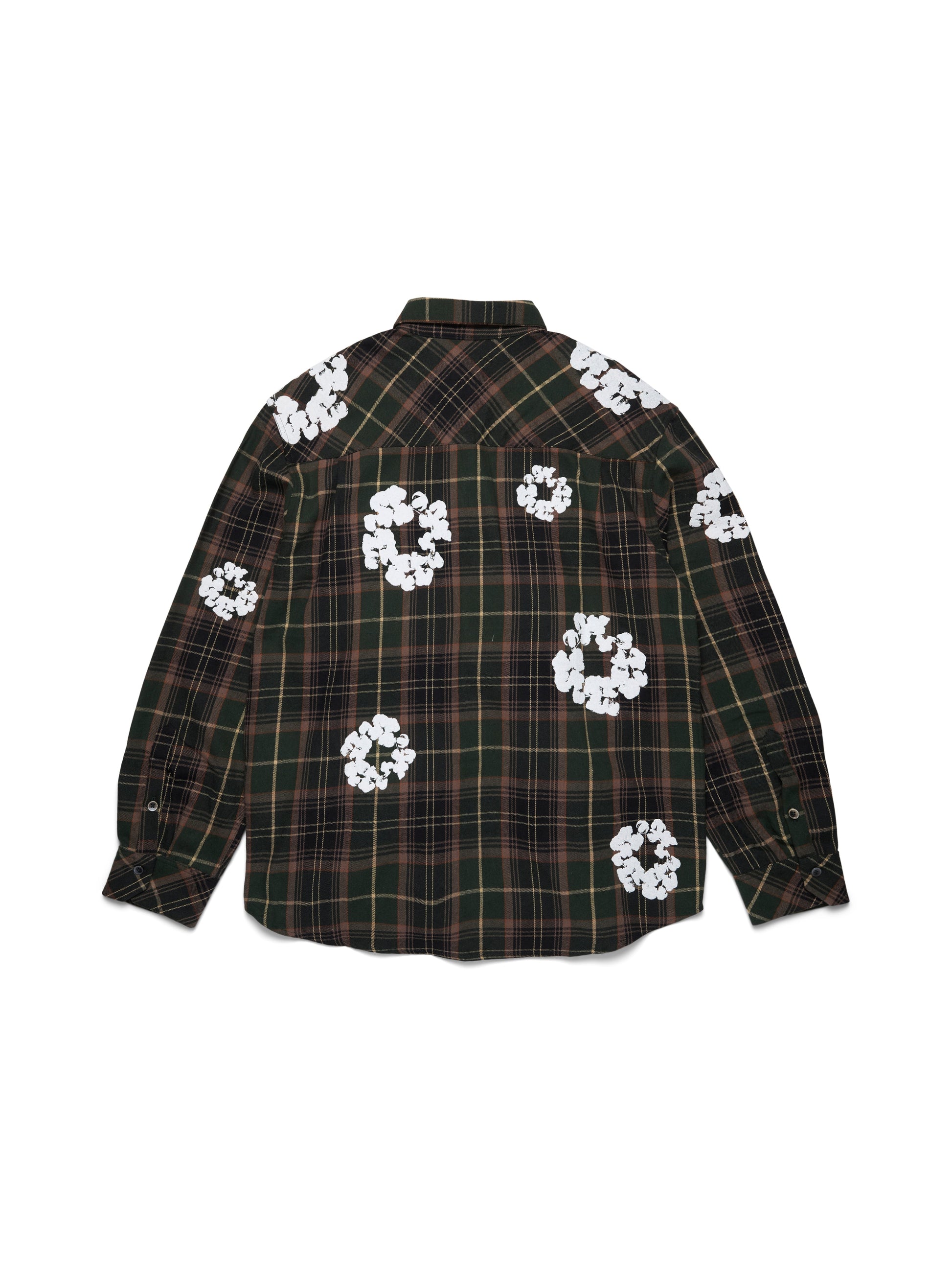 Cotton Wreath Flannel Shirt Green Plaid – view 2