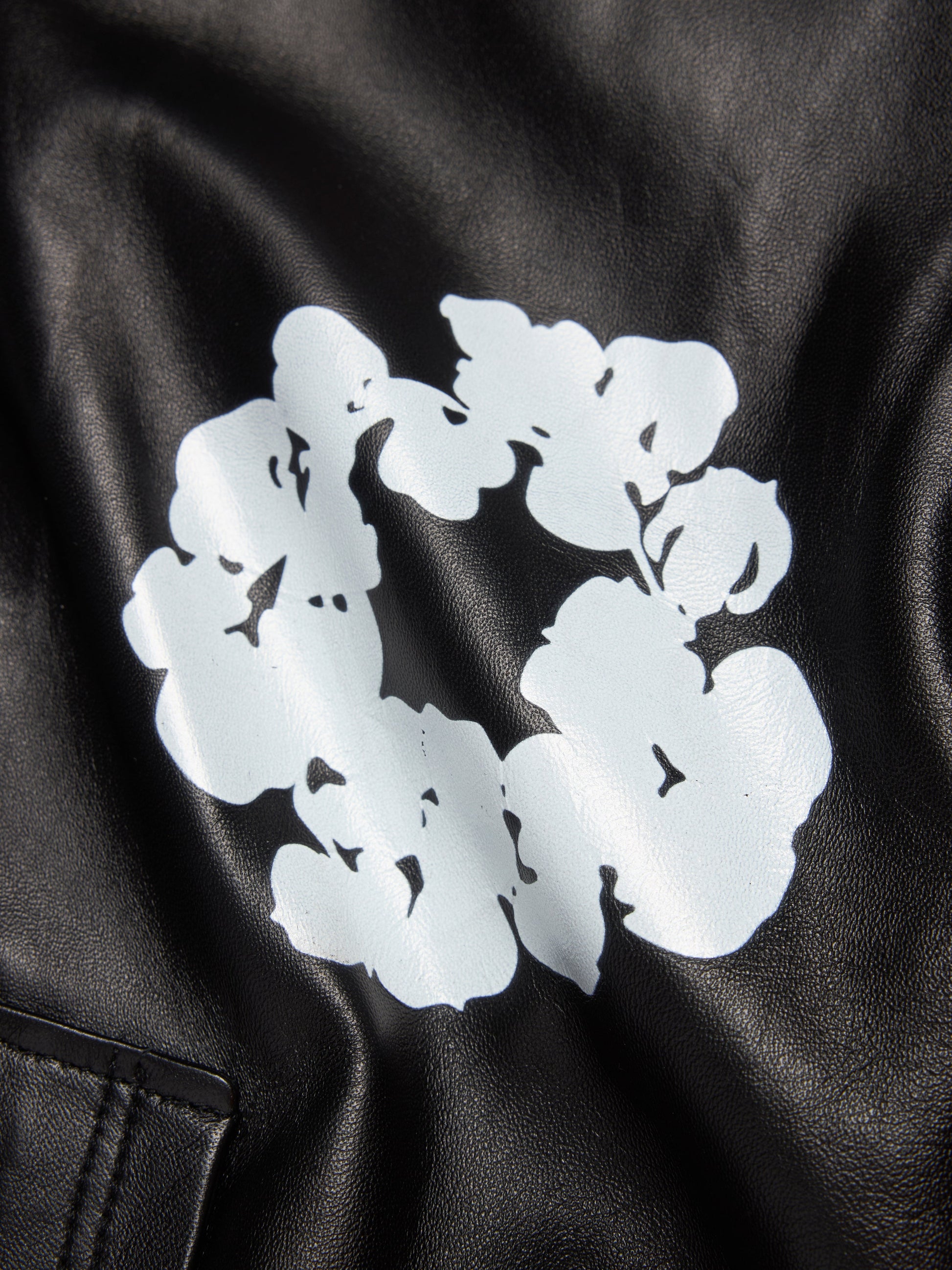 Leather Cotton Wreath Jacket Black – view 3