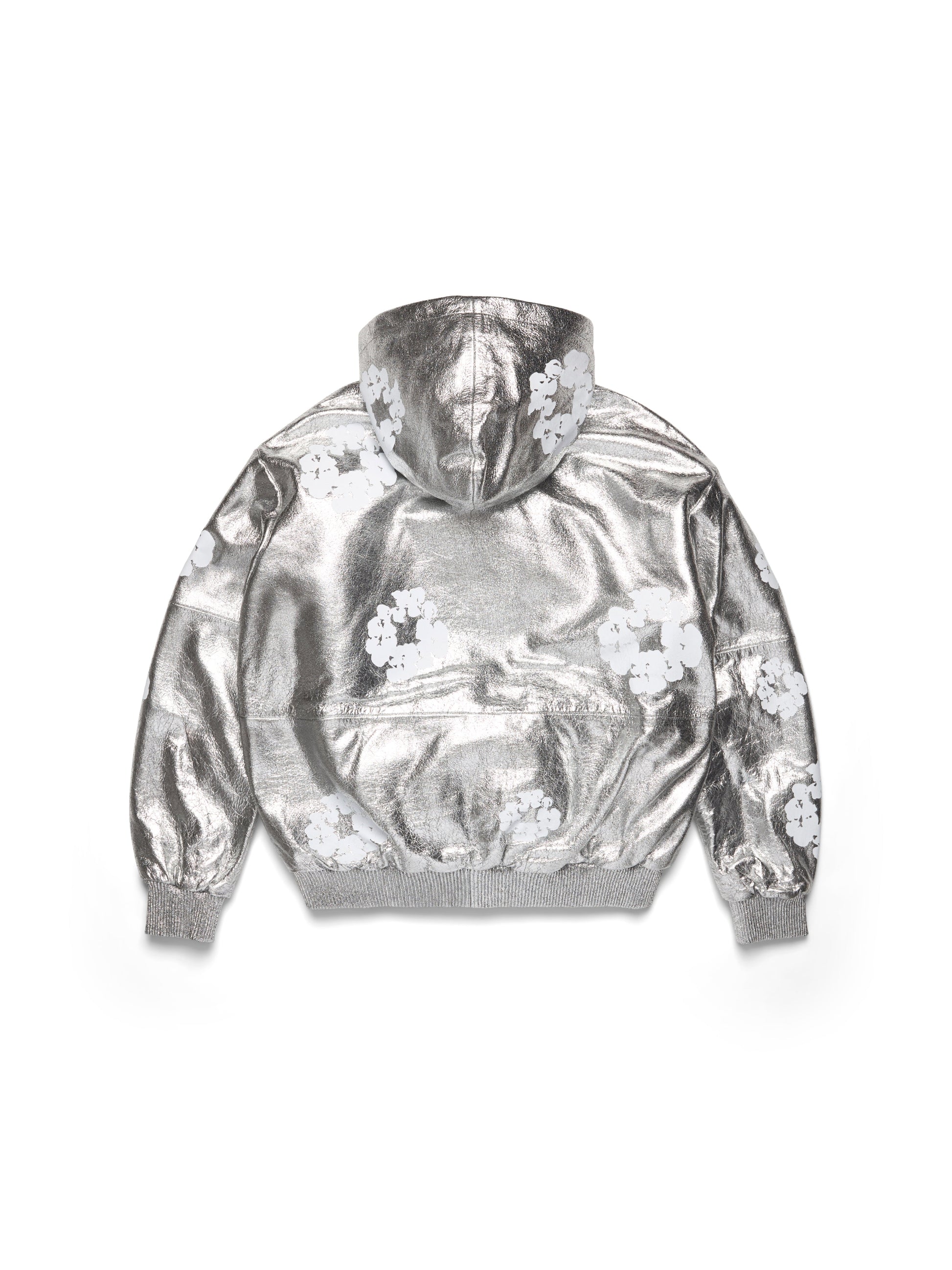 Leather Cotton Wreath Jacket Silver – view 2
