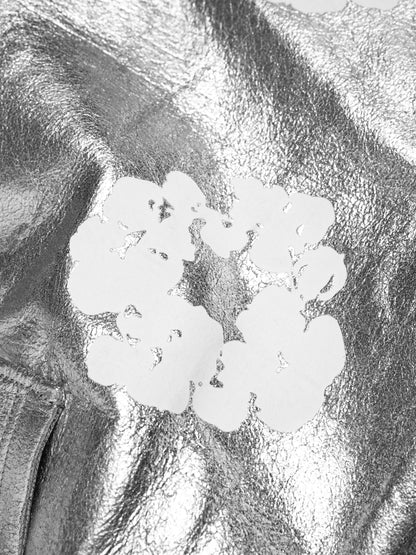 Leather Cotton Wreath Jacket Silver – view 3