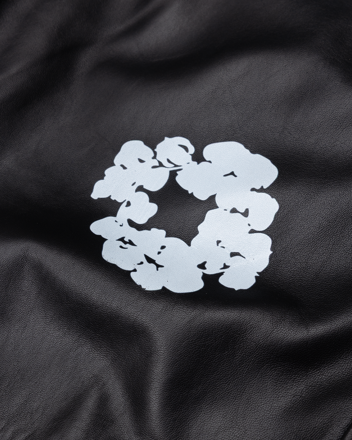 Leather Cotton Wreath Pants Black – view 3