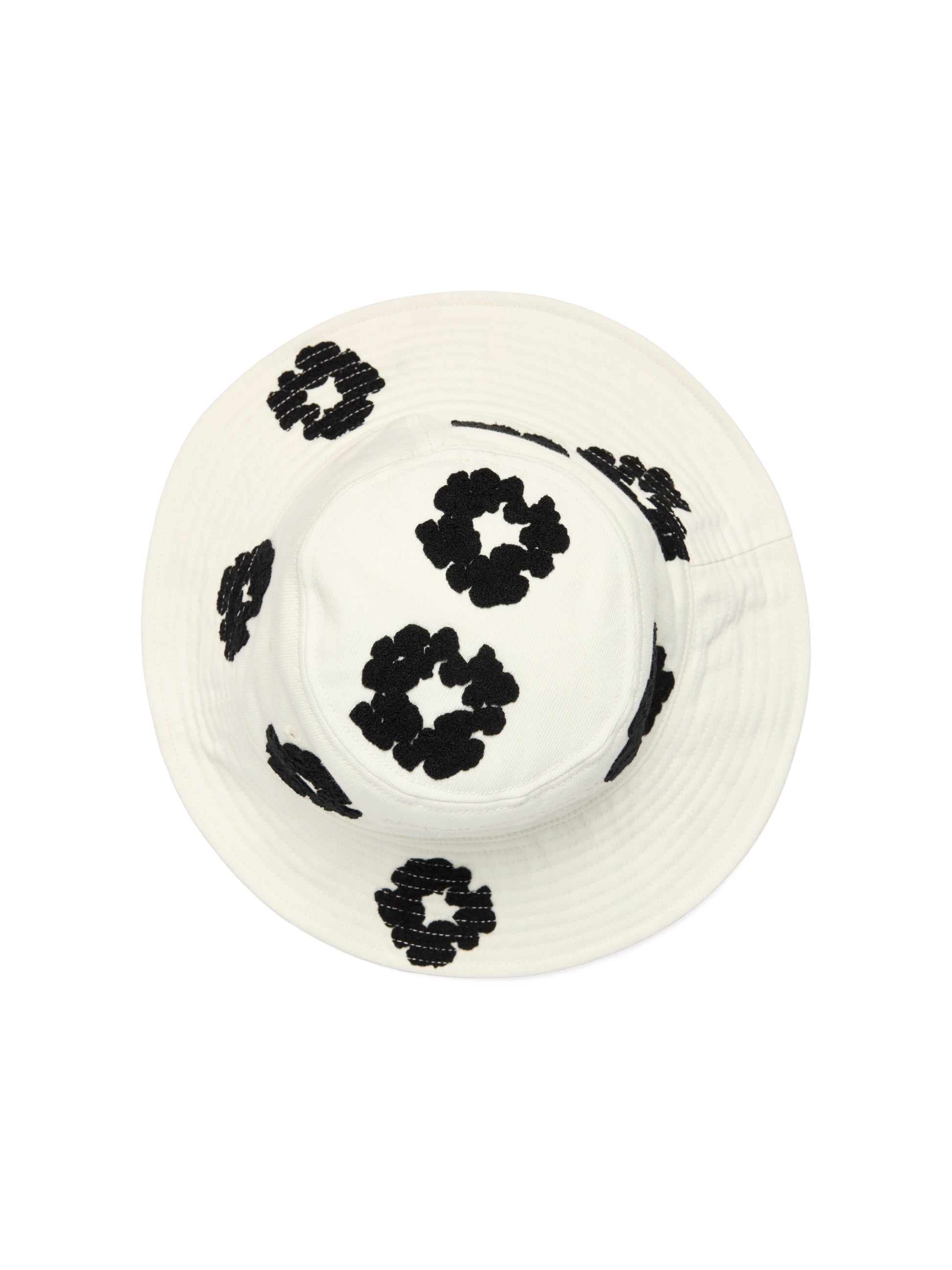 Denim Cotton Wreath Bucket Hat White – view 2