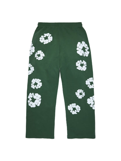 Cotton Wreath Baggy Sweatpants Green – view 2