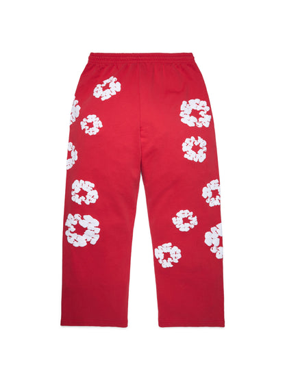 Cotton Wreath Baggy Sweatpants Red – view 2