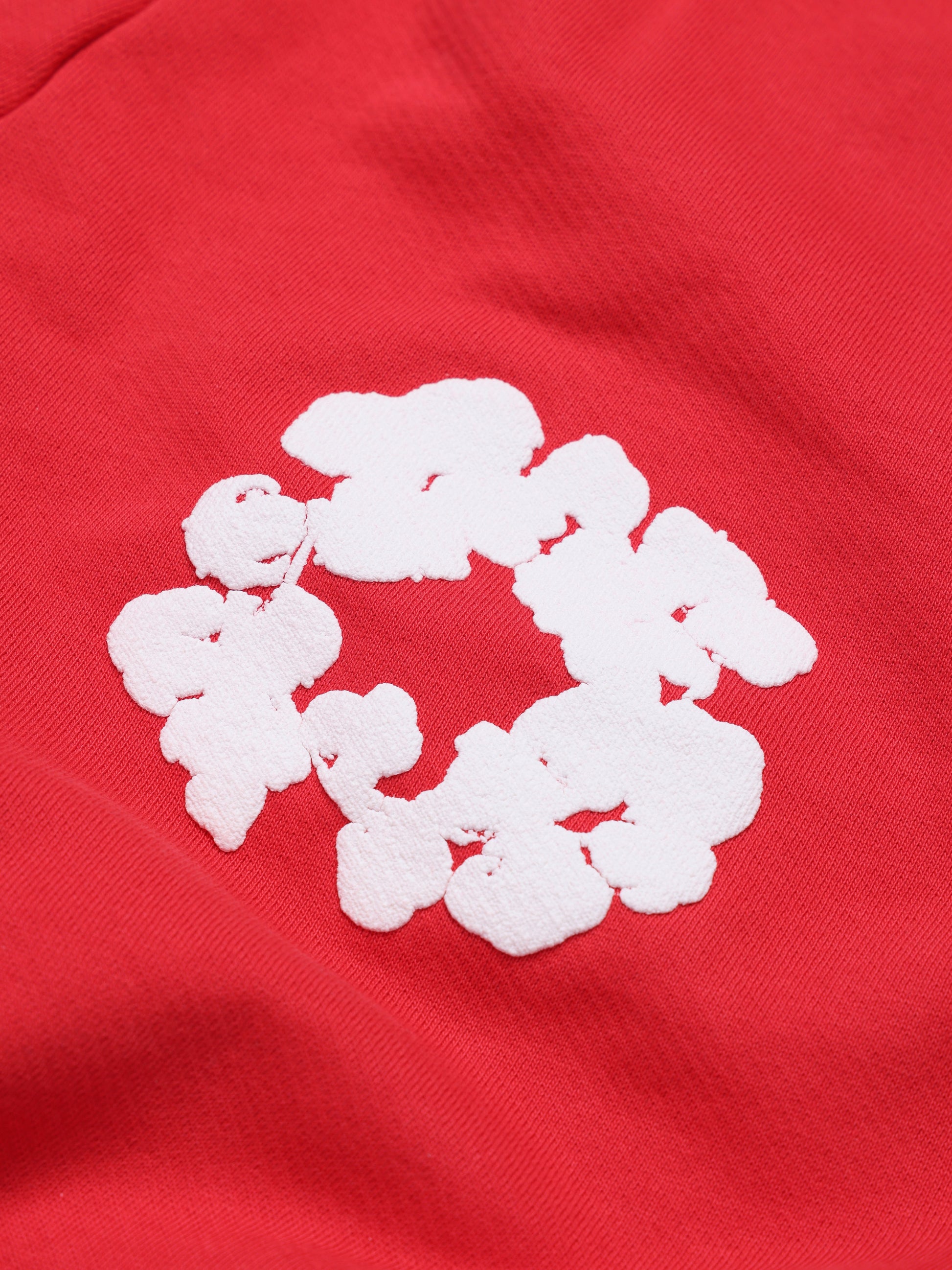Cotton Wreath Baggy Sweatpants Red – view 3