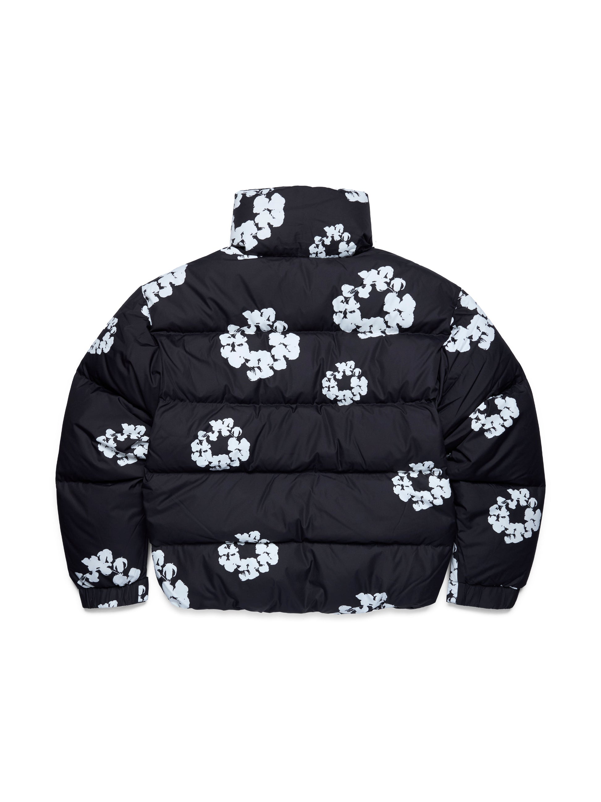 Cotton Wreath Puffer Jacket Black – view 2