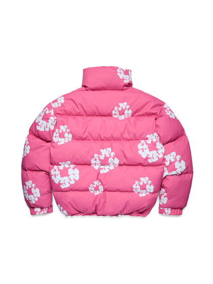 Cotton Wreath Puffer Jacket Pink – view 2