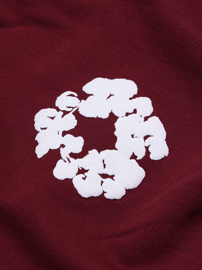 Cotton Wreath Sweatpants Burgundy – view 3