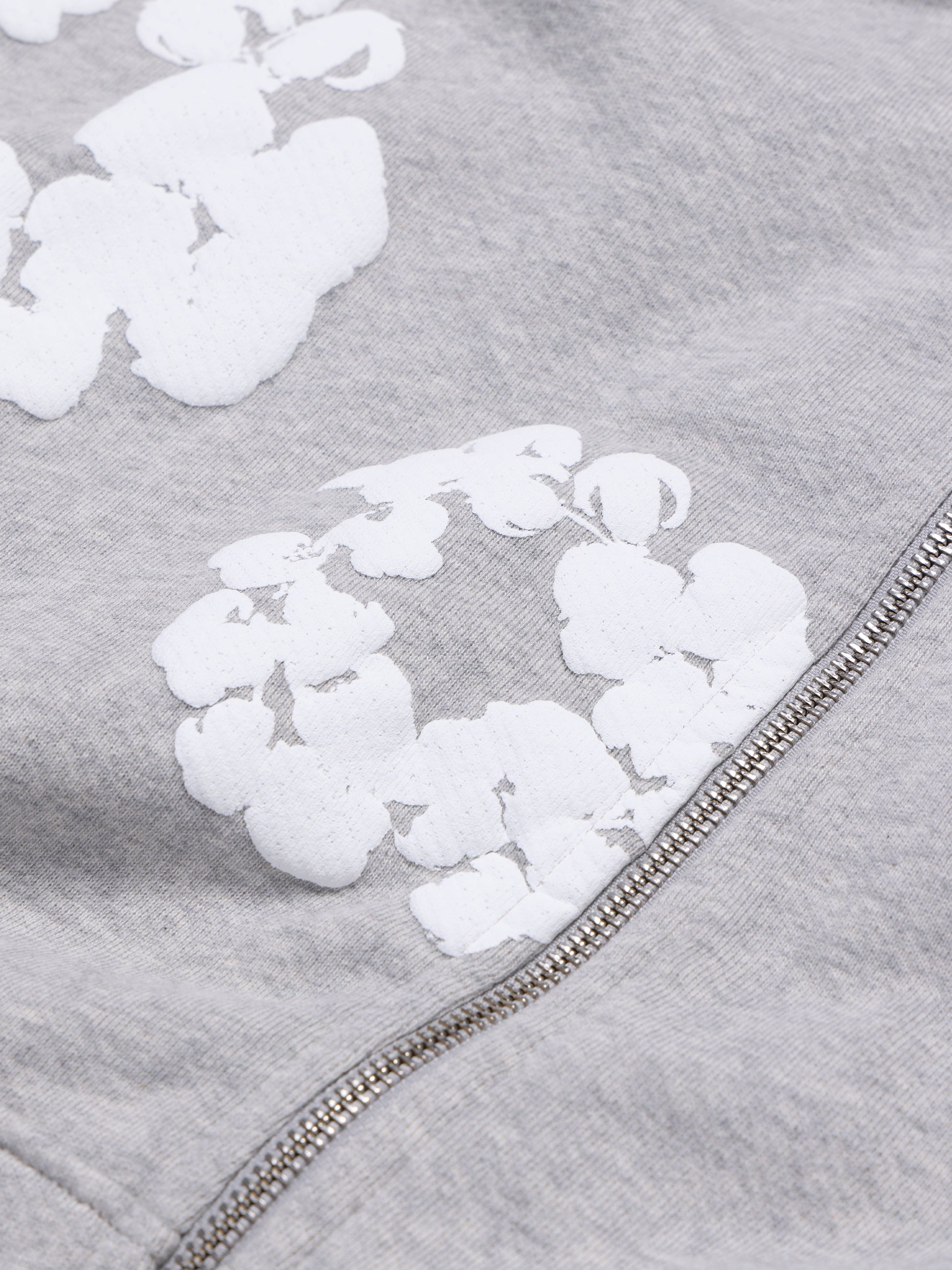 Cotton Wreath Zip Hoodie Grey – view 3