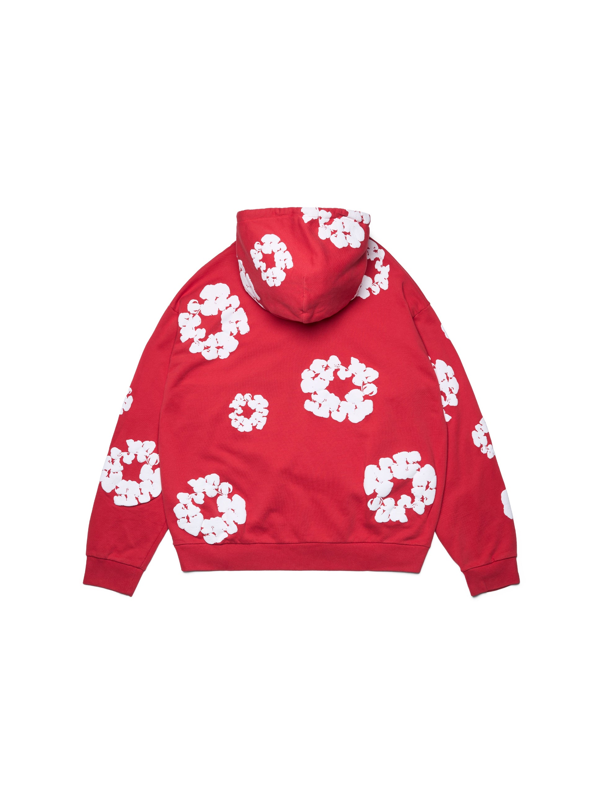 Cotton Wreath Zip Hoodie Red – view 2