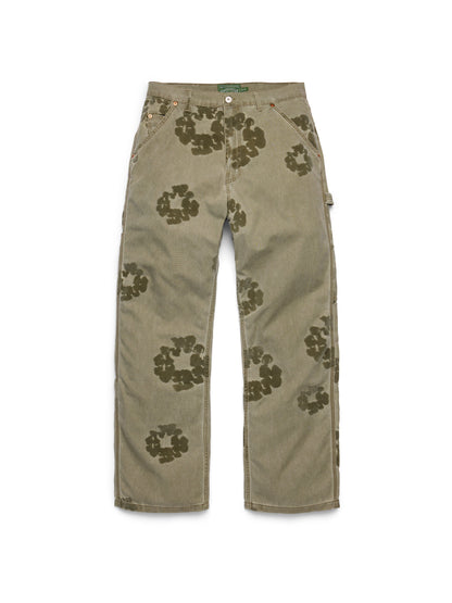 Cotton Wreath Flocked Carpenter Pant