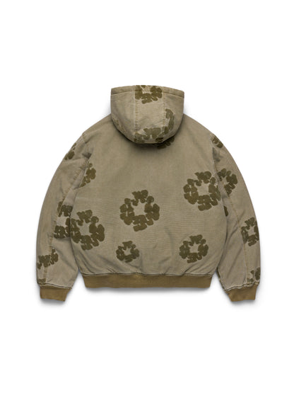 Cotton Wreath Flocked Zip Jacket