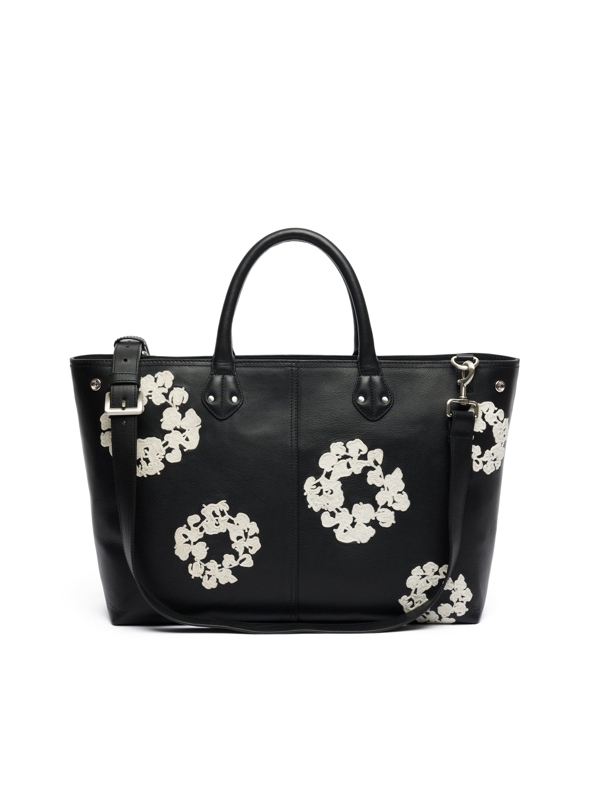 Cotton Wreath Leather Bag Large – view 3