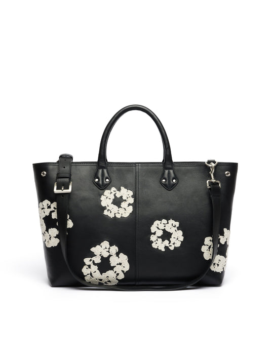 Cotton Wreath Leather Bag Large