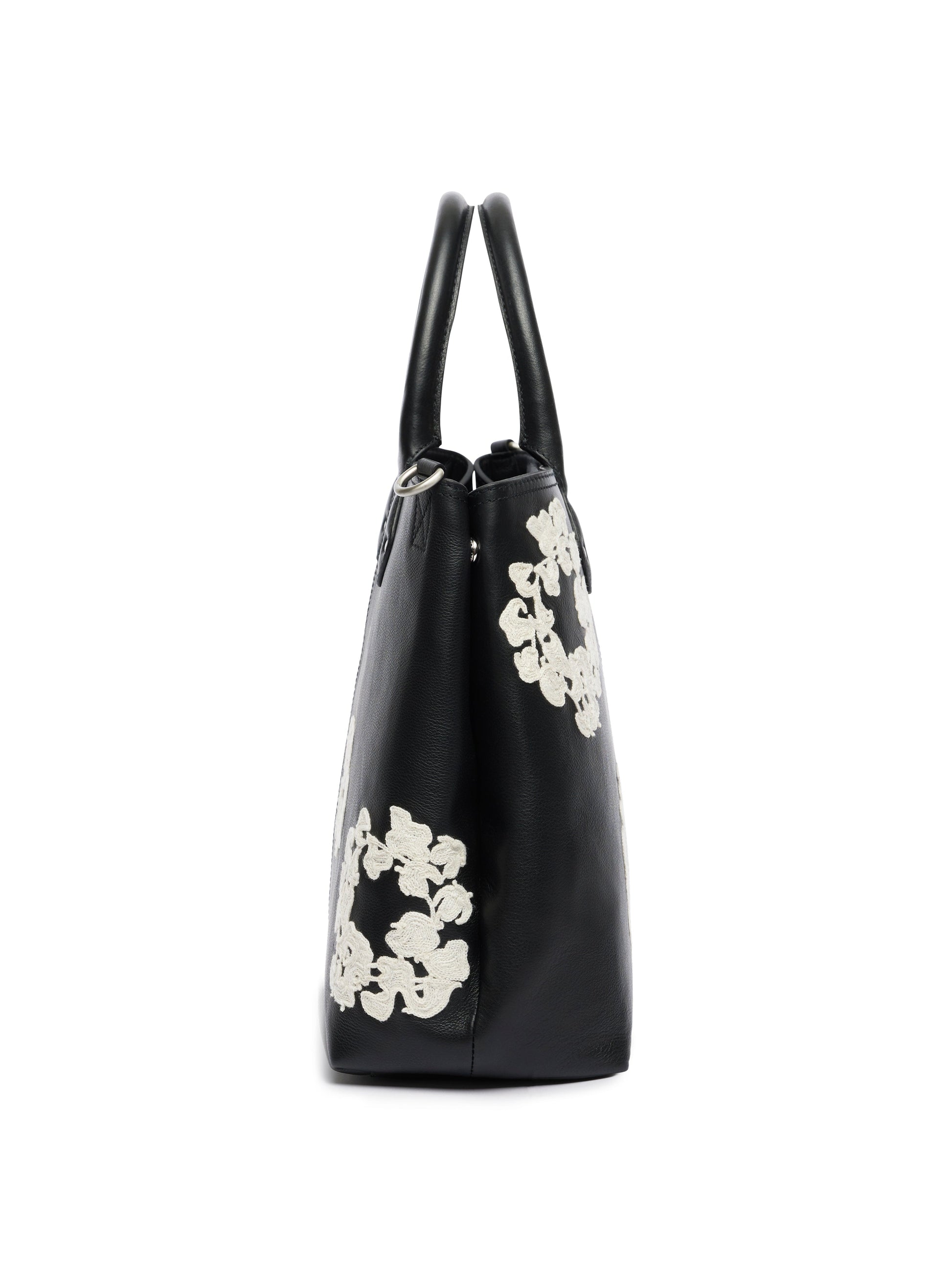 Cotton Wreath Leather Bag Large – view 8