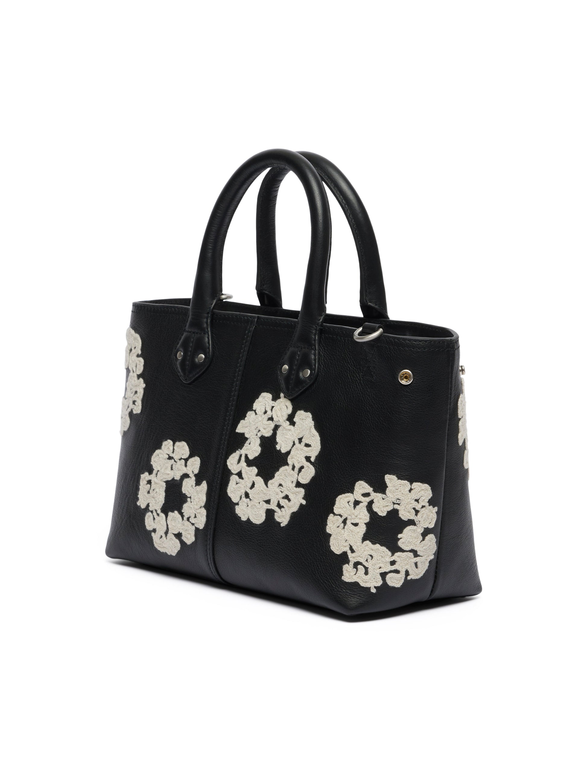 Cotton Wreath Leather Bag Small – view 4