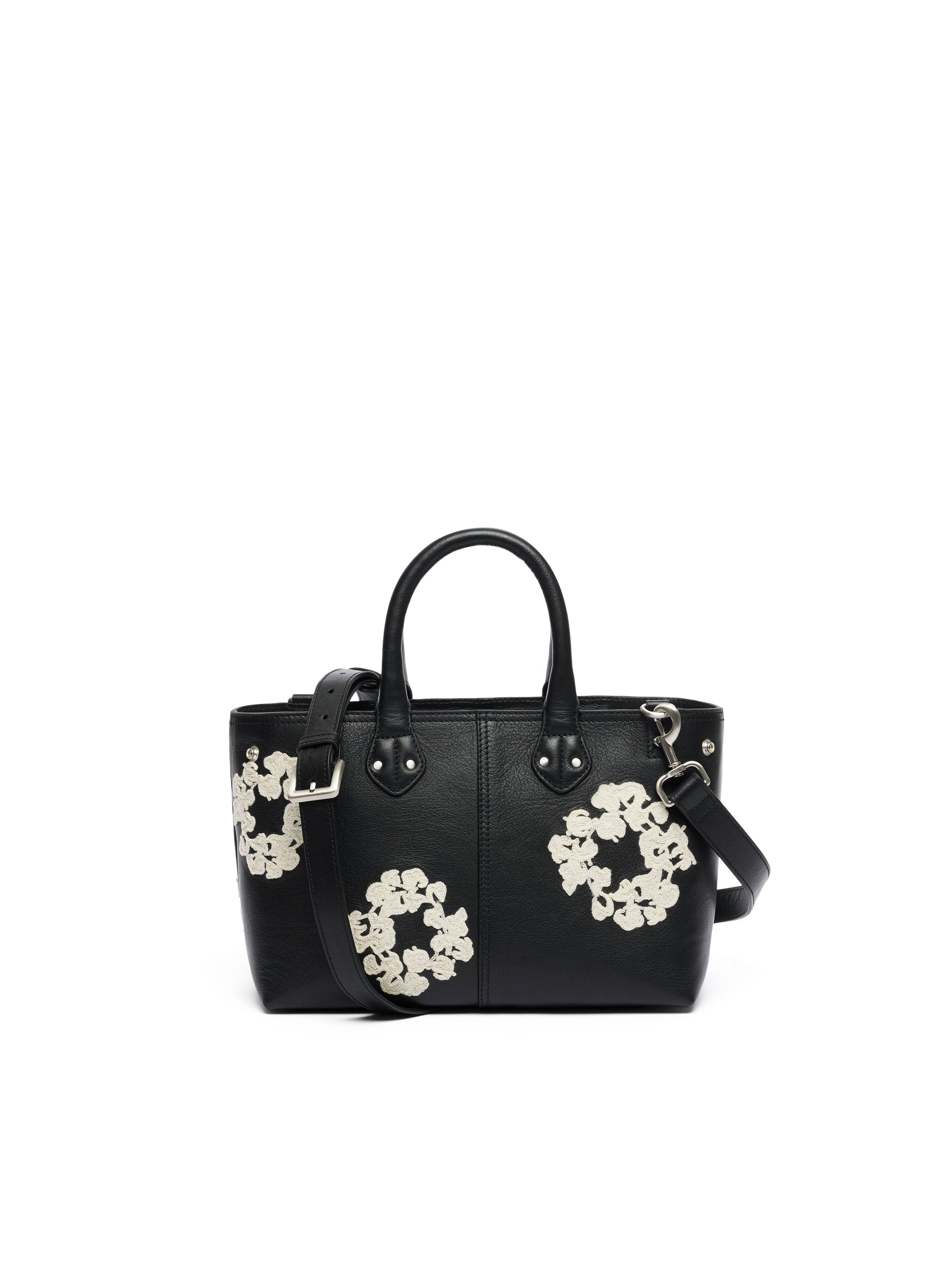 Cotton Wreath Leather Bag Small – view 3