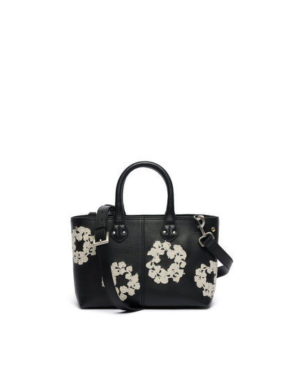 Cotton Wreath Leather Bag Small