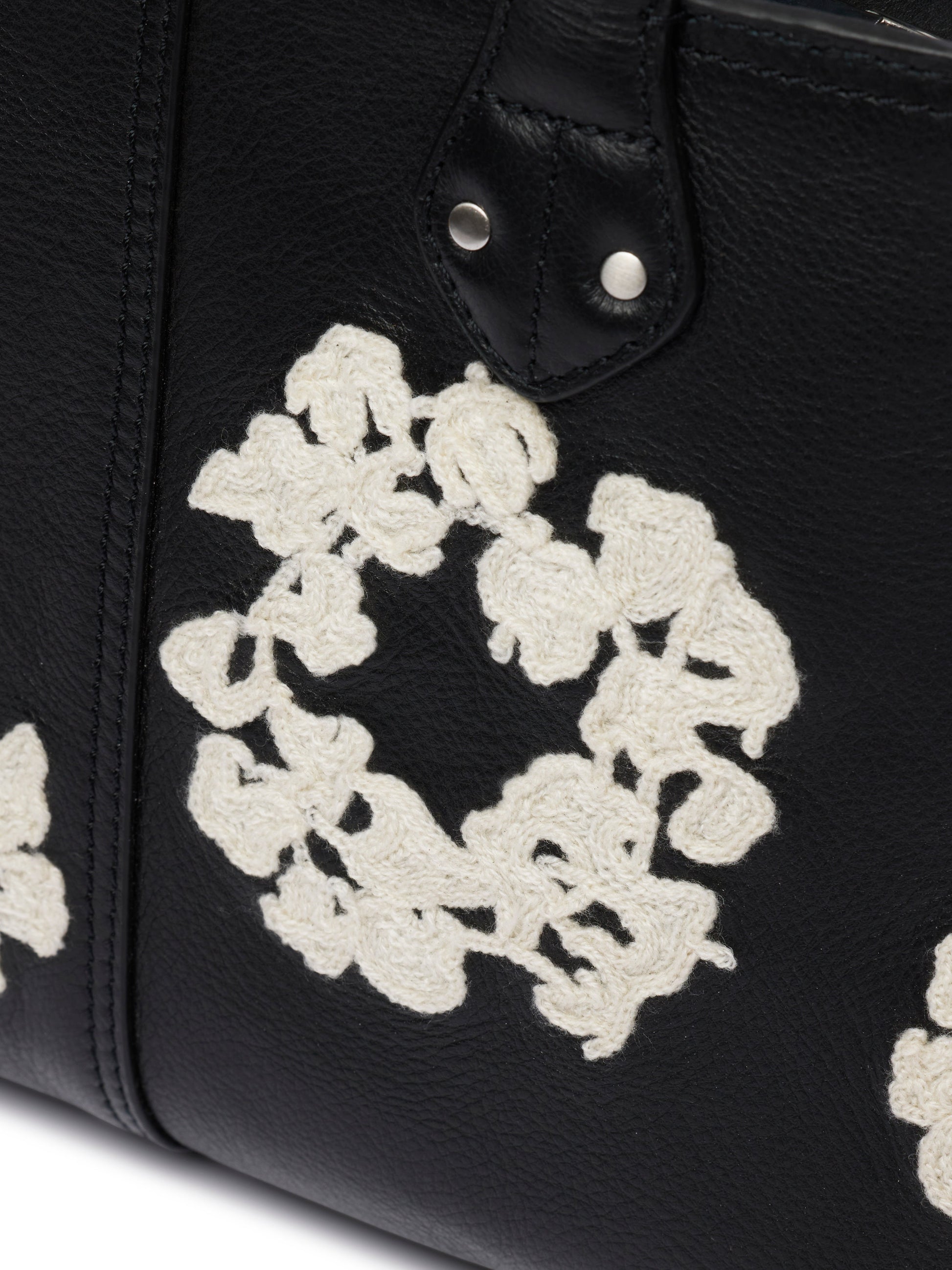 Cotton Wreath Leather Bag Small – view 5