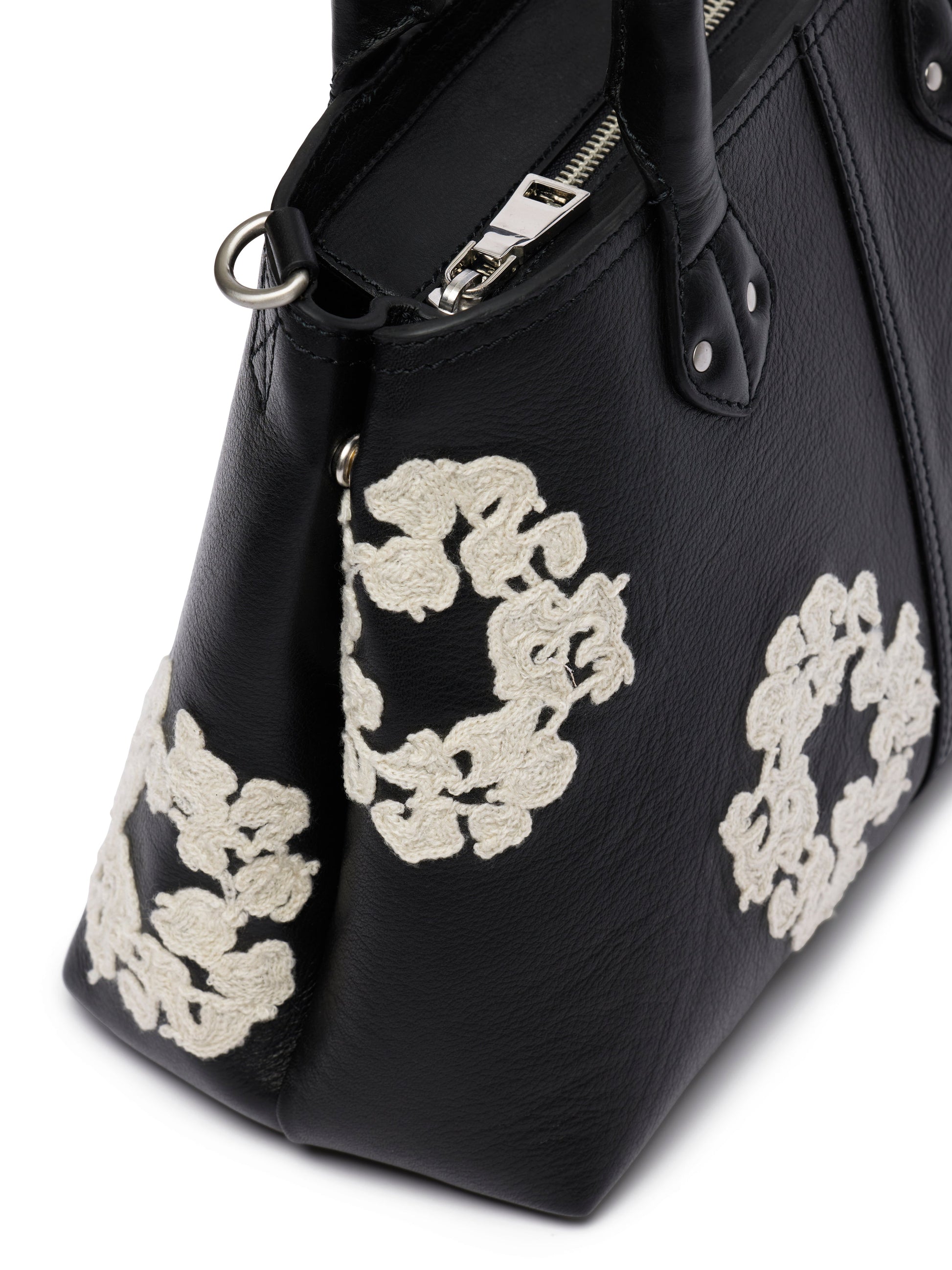 Cotton Wreath Leather Bag Small – view 8