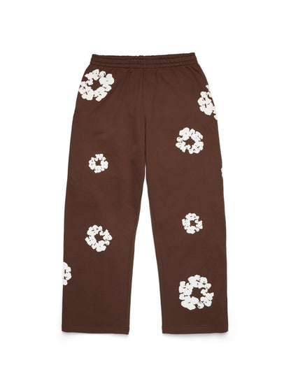 Cotton Wreath Baggy Sweatpants Dark Brown