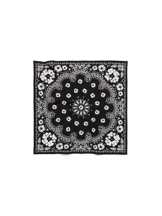Cotton Wreath Paisley Bandana Black