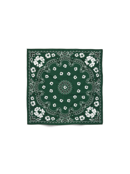 Cotton Wreath Paisley Bandana Green