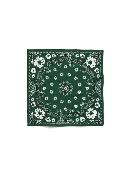 Cotton Wreath Paisley Bandana Green